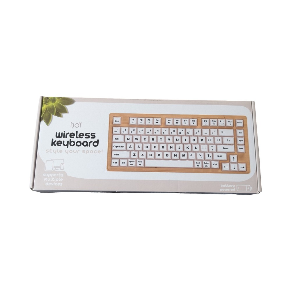 BbO iJoy Wireless Keyboard Wood Design w/ USB-A‎ Receiver Open Box